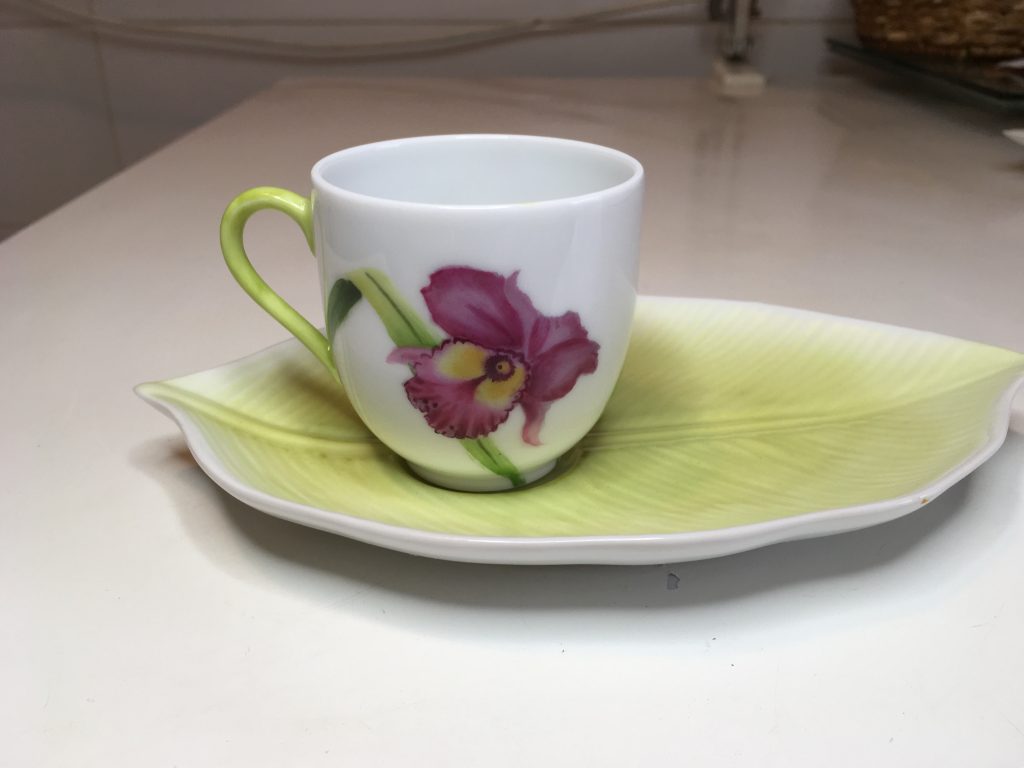 Tasse à café et sous-tasse: « Fraîcheur de printemps »