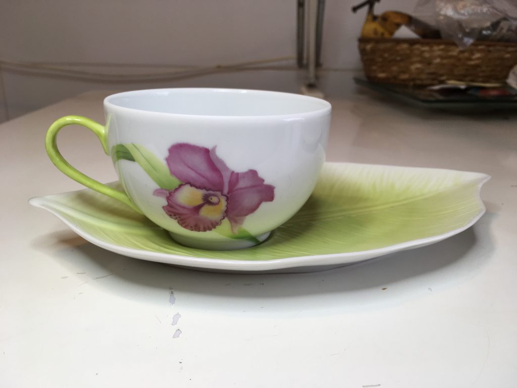 Tasse à thé et sous-tasse: « Fraîcheur de printemps »